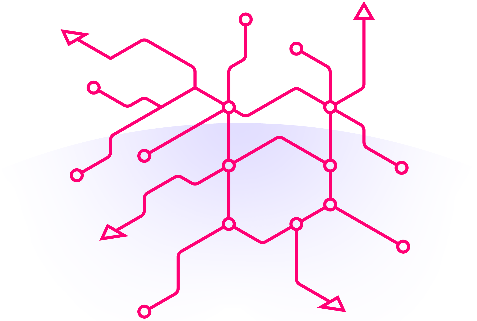 Lines connected representing satellite network